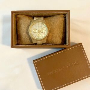Michae Kors Cream Tortoise Shell Watch